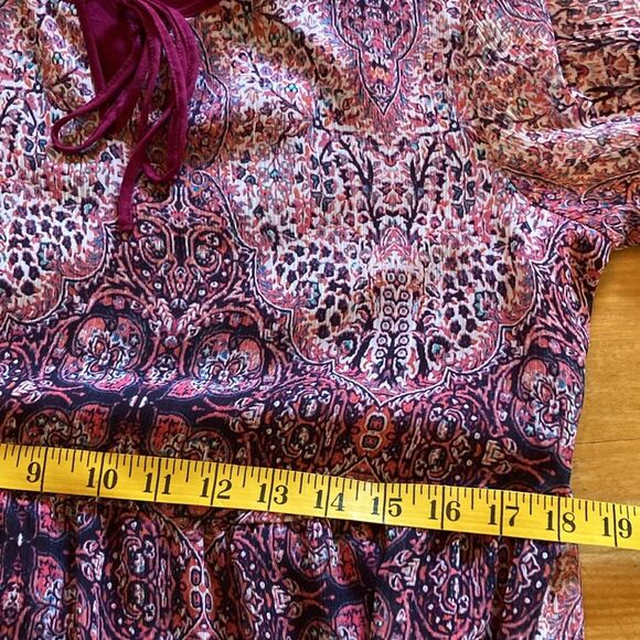 St. John's Bay Tiered Pink Lined Flowy Maxi Dress Size M - Picture 8 of 9